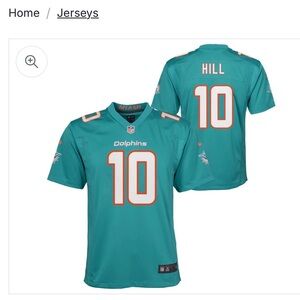 Nike Dark Teal Miami Dolphins Jersey with Orange Accents large. 24” pit to pit